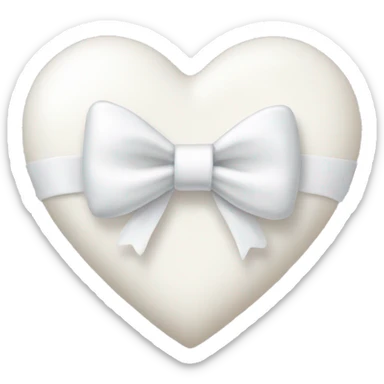 A white milk heart with a white bow sticker