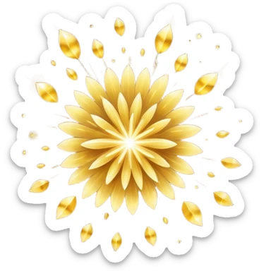 Cluster of radiant golden sparkles floating in mid‑air, soft bokeh, magical glow, dark blurred background, high resolution sticker