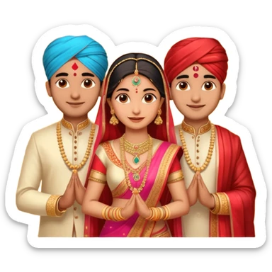 Indian wedding 2 couples  sticker