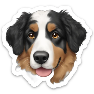 Black and white Australian shepherd with her best friend the tan goldendoodle sticker