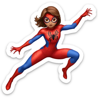 spidergirl in a dynamic pose, vibrant superhero costume, energetic expression sticker