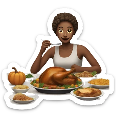 Eating thanksgiving dinner  sticker