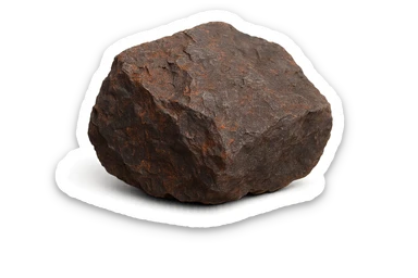 a chunk of iron ore, realistic, isolated, detailed texture, no background sticker