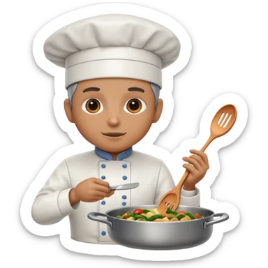 obot chef preparing a gourmet meal sticker