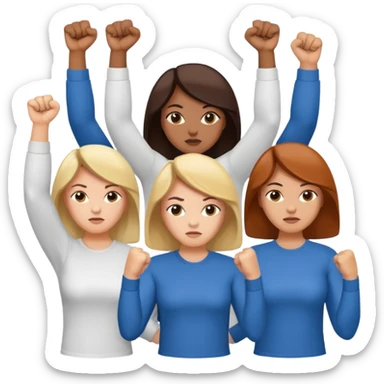 this are just a bunch of women, why this should be a good symbol for feminism? could there be a raised fist including typical feminism symbolic language? sticker