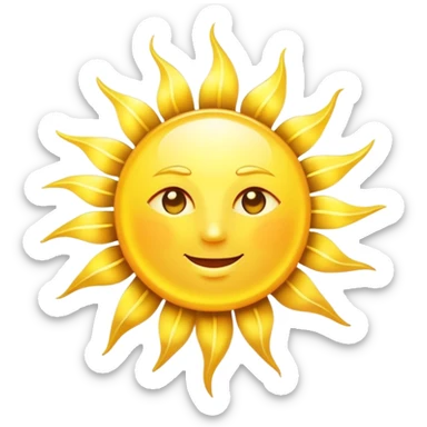 bright yellow sun with rays sticker