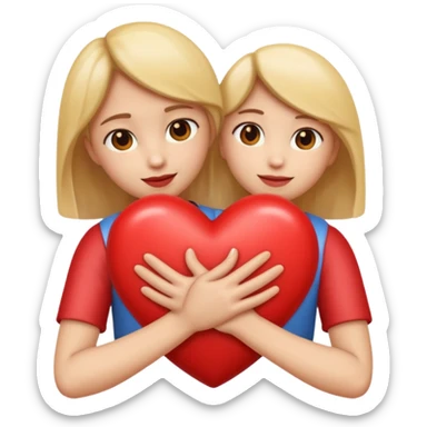 I want an emoji of a heart embraced by two arms, something tender, whitout face only the heart and the arms sticker