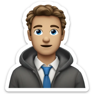 Dunkelhaariger junger Mann mit welligen Haaren leicht im Gesicht, ein blaues und ein braunes Auge und eine Narbe leicht über dem blauen Auge  sticker