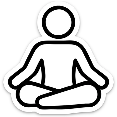 icon on the theme of yoga guru classes. image of a person in asana pose sticker