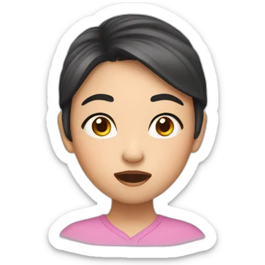 Female asian girl stunned sticker