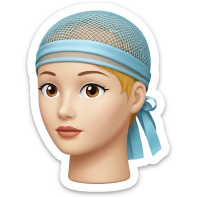 hairnet on a mannequin head sticker