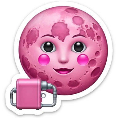 a pink full moon with a pink fuel pump, the fuel pump tube should be connected to the pink moon sticker