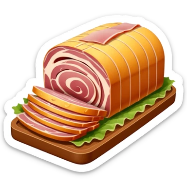 cold cuts (ham & cheese on a rectangular pot platter) sticker