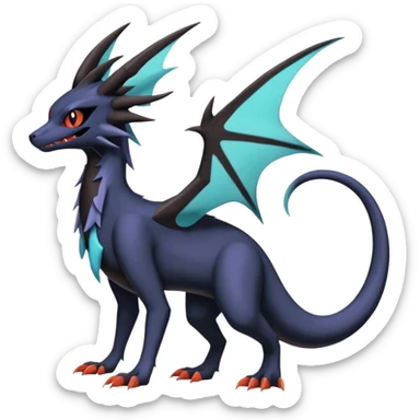 Spooky Nargacuga-Salandit-Umbreon-Noibat-Noivern-Silvally-Pokémon-Fakémon-fusion (full body) sticker