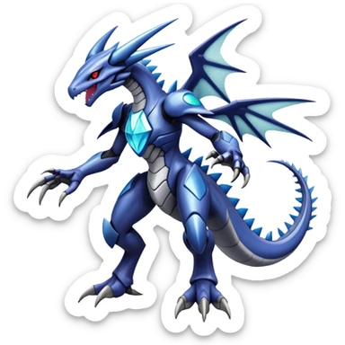  Cool Edgy Shiny Godly Ethereal Digimon-Genesect-Dialga-Reptile-hybrid full body sticker