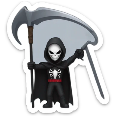 Grim reaper as Spider-Man with a scythe sticker