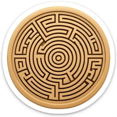 round maze sand color sticker