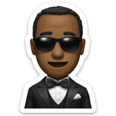 Diddy in a tuxedo wearing sunglasses  sticker