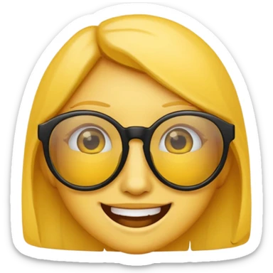 emoji with yellow glasses without a person, only glasses, yellow lenses, black frame sticker