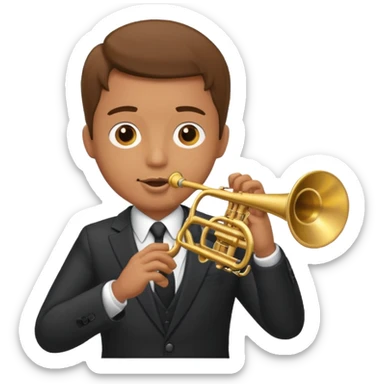 Man with suit playing the trumpet sticker