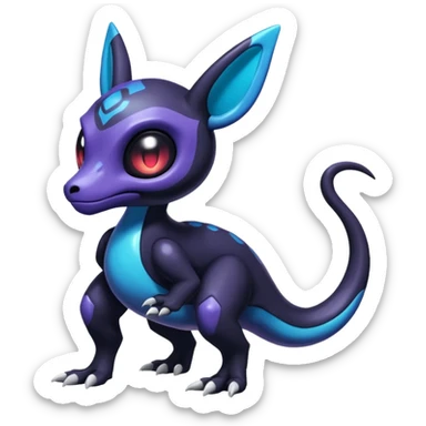 Shiny Duskull-Salandit-Umbreon-Fakémon-hybrid-creature (full body)  sticker