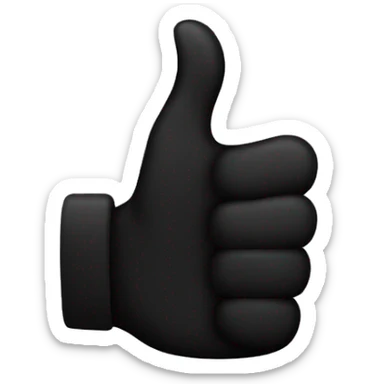 Very very black thumb up emoji  sticker