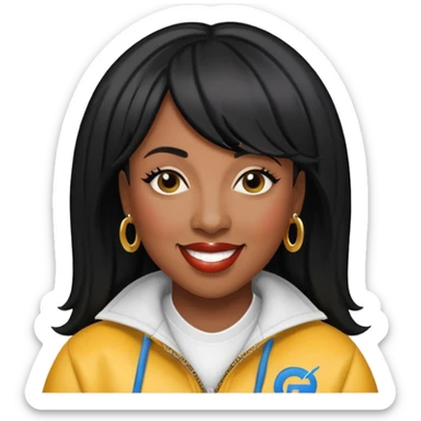 Missy Elliott with black hair sticker