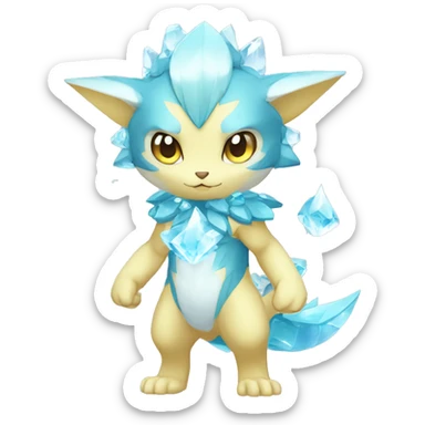 a anthro chibi-style crystal-typefairy-type-ice-type Fakémon-hybrid full body sticker