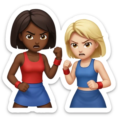 Two girls hitting each other sticker