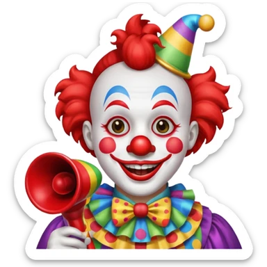  Clown with horn  sticker