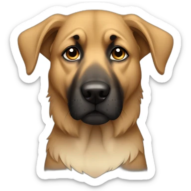 Black and fawn dog Shepherd sad tear sticker