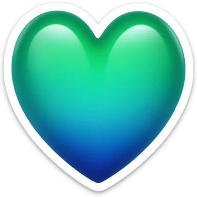 Green to blue ombré heart  sticker