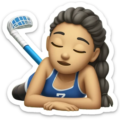 Girl dreaming about field hockey  sticker