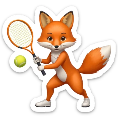 volpe che gioca a tennis sticker