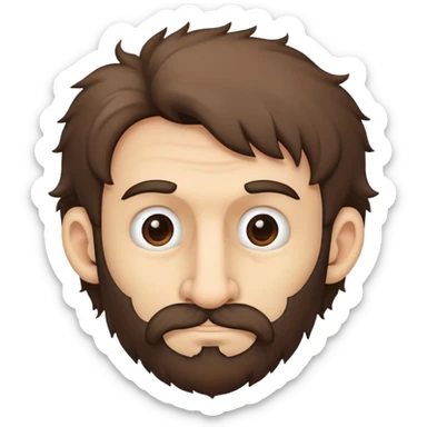 hairy man with a crooked nose sticker