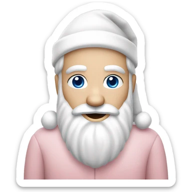 Light Pink Santa Claus with Caucasian skin and blue eyes sticker