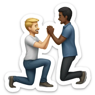 Man proposing on one knee sticker