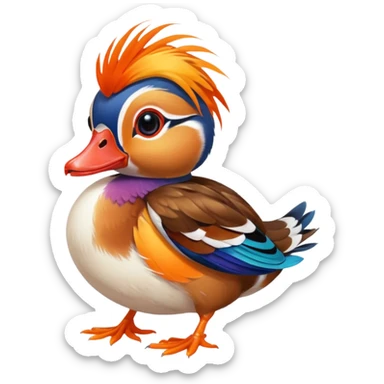 baby Mandarin duck sticker