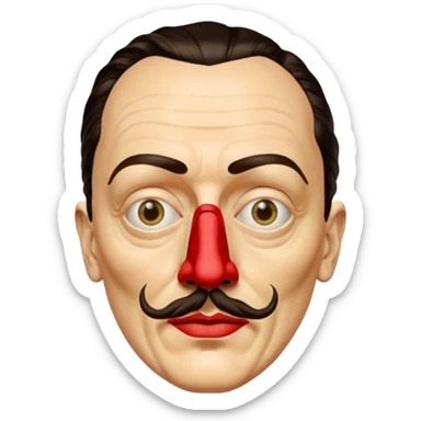 Faites-moi un masque de Salvador Dali d'une manière réaliste, la même série que La Casa de Bapel, et faites-le paraître comme s'il portait du rouge Sans lunettes sticker