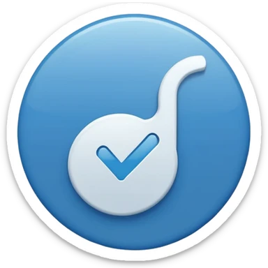 A white tick symbol on blue circle similar to verified badge sticker