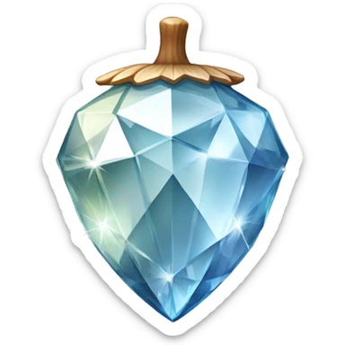 a Diamond Acorn, sparkling like a cut diamond, with short top and stem sticker
