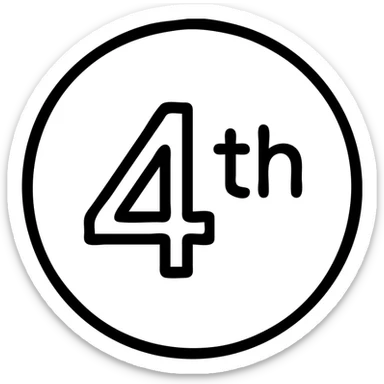 first ,a 4 in a circle with 'th' in the circle sticker