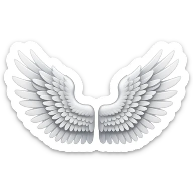 white angel wings without person or face sticker