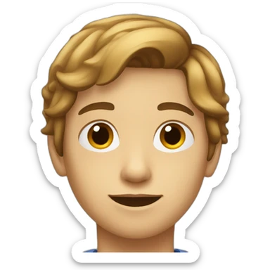 13 year-old boy with a side part and brown, straight hair sticker