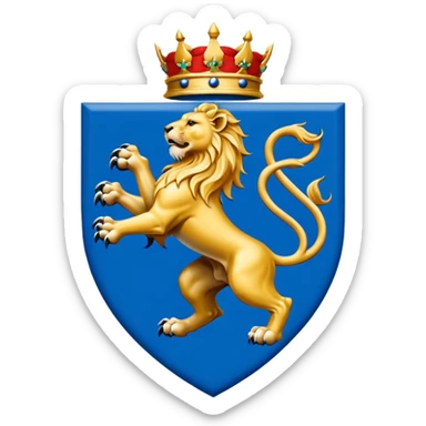 Lion rampant emoji like chelsea football team with blue and white sticker