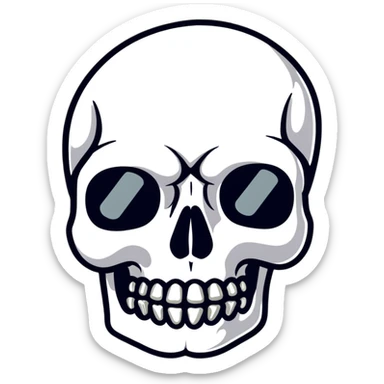 shiny skull sticker