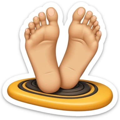 emoji of a human foot pressing on the ground, with two short curved pressure lines under the sole to show the weight and pressing effect, simple cartoon style sticker