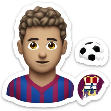 Football emoji for 2 club half of emoji is zamalik logo and the other half is Barcelona club logo sticker