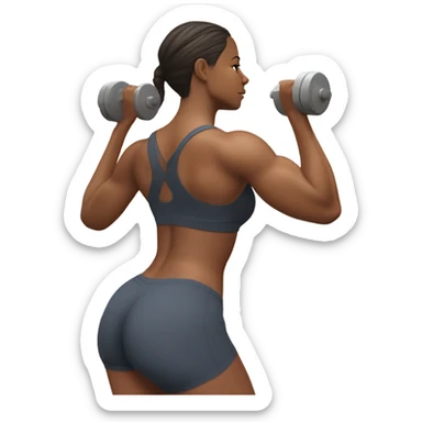 fitness model low squat pose direct back view hyperealistic with very developed glute muscles centered sticker