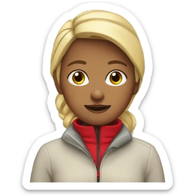 Doich Blonde girl wearing a red jacket on a mountain sticker